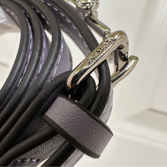 Coach Teri Shoulder Bag Signature Canvas Blueberry Print Chalk Violet NWOT - Picture 13 of 13